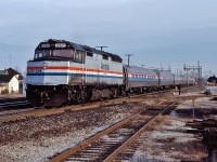 VIA 81 The International departs Burlington bound for Chicago.