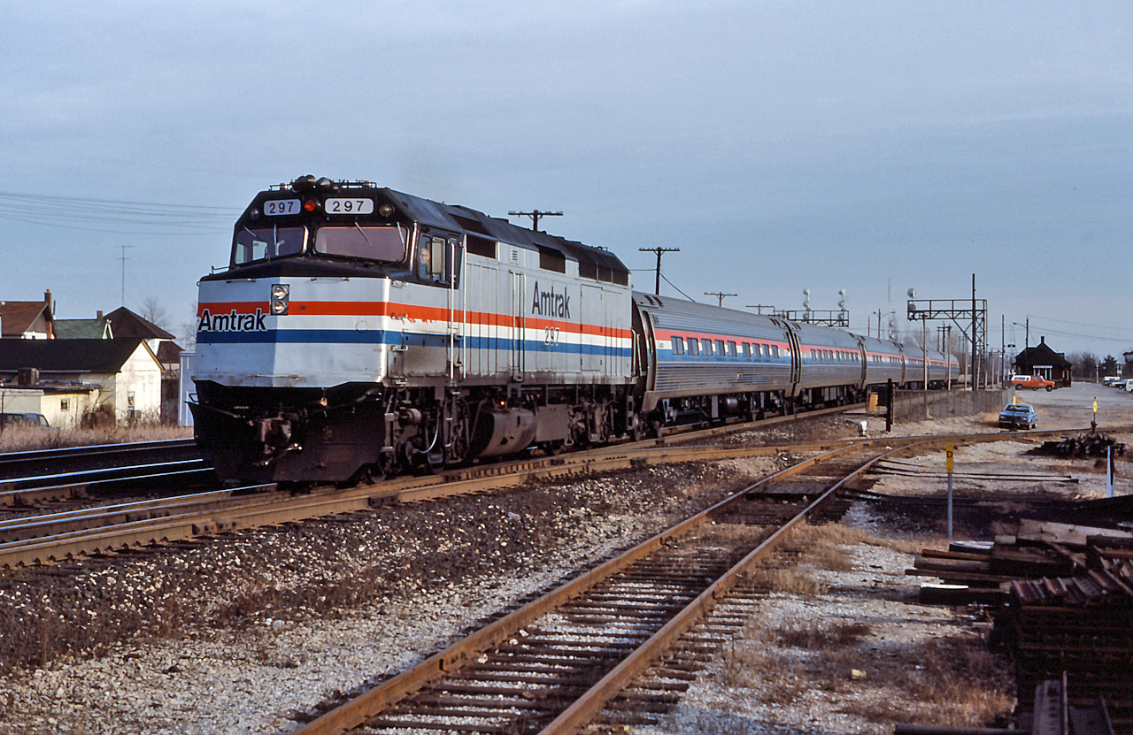 VIA 81 The International departs Burlington bound for Chicago.