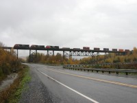 
The 121 on the Boucannee river trestle in St-Éleuthère on way to Brampton , Ontario !