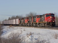Rare seeing more than 2 units on the point of a freight on the Edson Sub. 