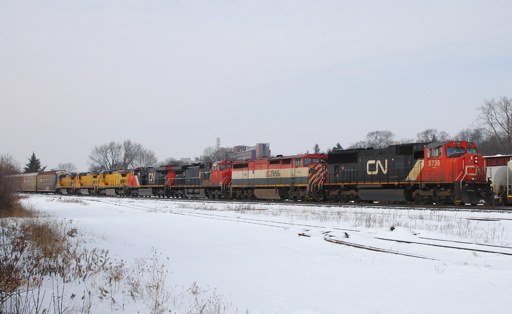 CN 5736 - BCOL 4625 - CN 2510 - CN 2279 - CREX 9063 - CREX 9034 - CREX 9031 provide power for this photographers last catch of 2012
