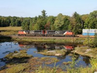 CN 8947-8953, is south bound on the Bala sub at Brignal, Ont. 9/12/2011