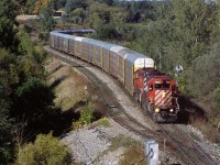 CP 5960, 205, on the Galt sud at Woodstock, Ontario. 10/02/2004