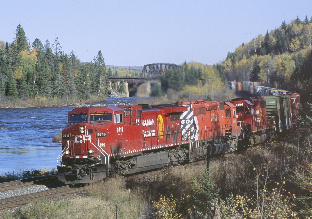 CP 9716 6060 5994 with west bound 221 on the Kaministiquia subdivision at Sistonens Corners, ONT 10/03/2007