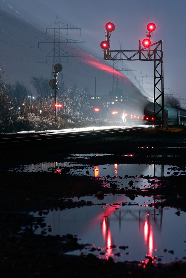 CP 609 combo sits on the North track awaiting the passage of two Eastbounds off the MacTier before heading up, seen here, the headlights are on full blast for roll-by inspection as they meet several Eastbounds off the Galt Subdivision including this loaded ethanol train.