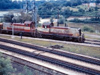 CP 8130 and 8112 lead a westbound freight through Bayview in August, 1973.