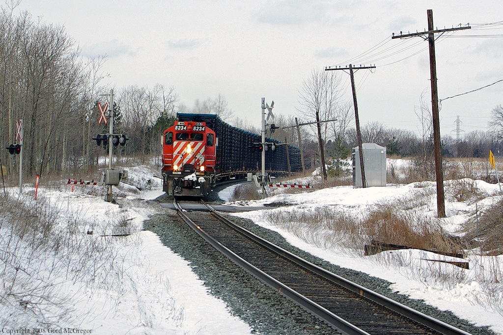 CP frame Train over the CN York Sub eastward to Oshawa Ontario.