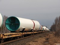 Loaded windmill parts as far as the eye can see crest the hill at Nobel, watching one of these moves fly by at speed was really something to see, talk about symmetry! 