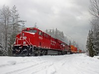 Outside of Revelstoke this train along with many others were stopped for approx 2 days due to a derailment outside of Field, BC.