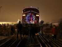 People from all over Toronto gather to witness this year's Holiday Train. 