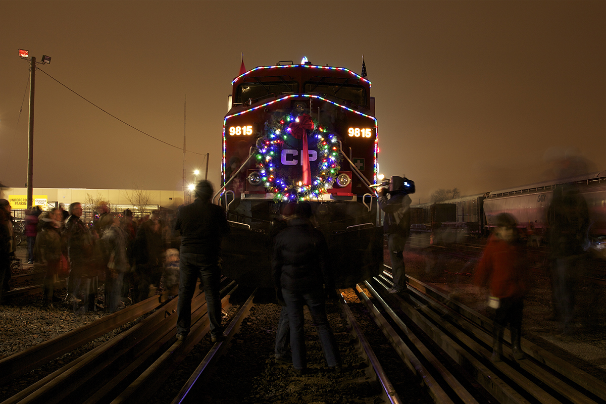 People from all over Toronto gather to witness this year's Holiday Train.