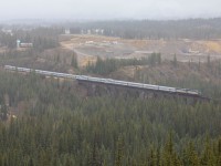 The modern Canadian crosses the Prairie Creek trestle just west of Hinton. Although much has changed since this train's inception in 1955, it is still a real train on a schedule and an excellent chance to eat, sleep, and live on a train while crossing Canada. 