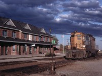 ONR GP9 1605, rest after switching duties at Cochrane, Ontario.   9/13/1999