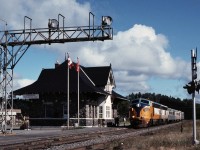 ONR 2000 south, mp71 Tamagami sub, at the station in Tamagami , Ontario.   9/16/1999