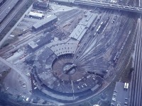 Roundhouse and turn table taken from the CN tower in 1984...