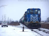 SOR 597 sits idle at Garnet awaiting its crews arrival.  CEFX 2014 was swapped out for CEFX 2019 earlier this week.  As this photo was taken a brief snow squall happened.