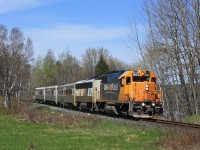 Back in May of 2012 I dragged my stepdaughter Natasha along with me on a Northlander chase. We beat the train to the Mile 144 marker just south of Huntsville and this is one of the shots she took.