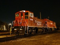 CP MP15 1446 and GP40 4611 sit on the engine track waiting to go to OSR Salford for ZTR SmartStart installation.