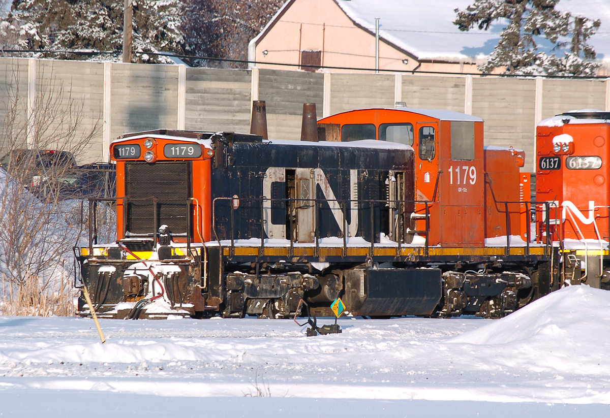 CN 1179 waiting in Walker Yard to be donated to the Alberta Railway Museum.