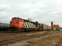 CN 2422 - LTEX 8530 smoke it up as they power all 67 cars of 271 past Brantford