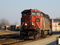 331 rolls around the curve at Brantford with CN 2427 - CN 5754 on the head end