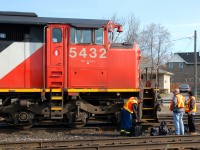 CN 398 makes a crew change after completing it's work in the yard