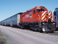 CP 1853 is filling in for an out of service AMT locomotive, laying over at Dorion for the weekend.