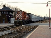 AMT 50 rolls into Montreal West behind CP 8763