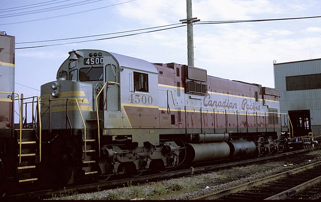 C-630 4500 sits at the rear of the St Luc diesel shop just months after delivery from MLW.