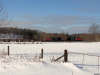 CN O48331 04 - CN 5291 North on the approach to Waubamik, running ACOT up CN's Bala sub contrary to a Directional Running Agreement with CP due to issues with their train against a dimensional move on their side, providing the rare opportunity to shoot some SD40's running North of Parry Sound on the CN, just like old days! 