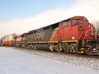 CN Q148 hits the Carew Diamond on its way eastbound into Woodstock.