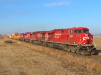 CP 282 passes eastbound thru St Joachim mile with a pair of the last few remaining SOO's trailing in the consist. 