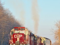 CP 8200 and two others switch Kinnear Yard on a cold January morning.