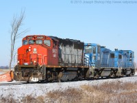 SOR 597 moves light power through Garnet yard to collect a cut of tank cars.