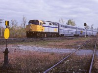 VIA 6426 with Toronto to Chicago train 365, The International, is westbound at Komoka on the CN's Strathroy Sub.