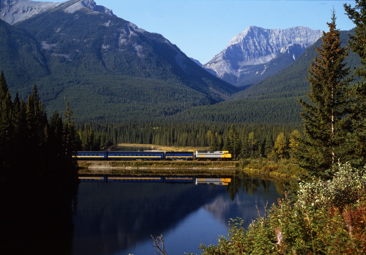 Westbound VIA Mountaineer in Banff National Park