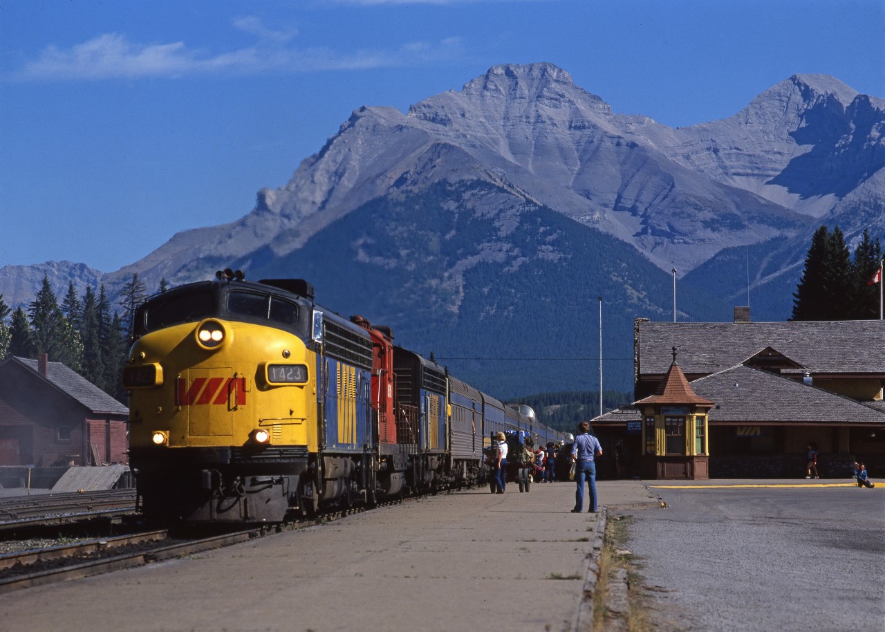 VIA train 1, the Canadian, at Banff