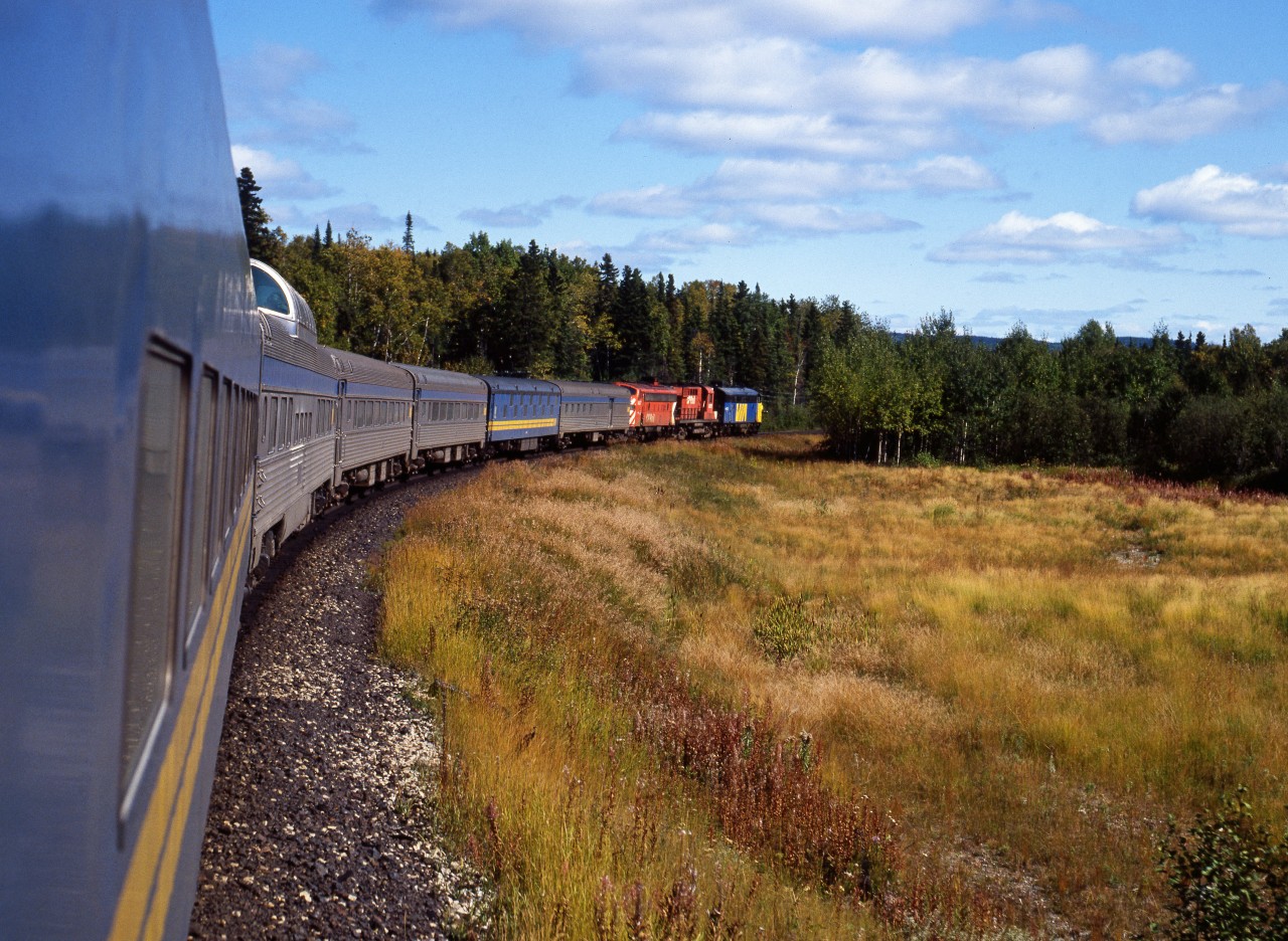Eastbound VIA Canadian Train 2, running 7 hours late, somewhere in Ontario