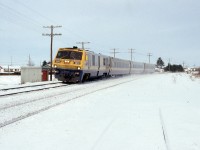 VIA 23 raises a snow dust at c 75mph.