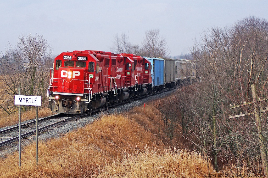 A shiny 3066 brightens up the end of Winter 2012 In Mrytle Station Ontario.