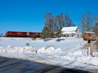 A westbound empty crude oil train takes their time with a clearance to the WSS Puslinch along the OCS Galt Sub, multi's on the head end signal the train will be working Wolverton before continuing west to London and beyond. 