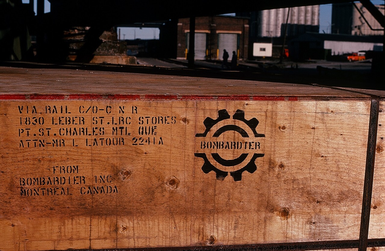 CN Spadina. 


Bombardier parts shipment temporarily stored under the Spadina Avenue overpass. 


March 1983 Kodachrome by S.Danko.