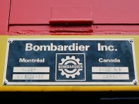  
 Builders' plate mounted on the frame of a NdeM M424W (#9526?).
<br> 
  <a href="http://www.railpictures.ca/?attachment_id=8486"> See the Builders' service bulletin plate </a> 
<br>
  Anyone know if some of the original 53 M424W's ordered by NdeM are operational today? 
<br>
  CN Mac Yard.
<br>
  March 22, 1981, Kodachrome by S. Danko.
