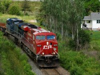 CP 8825 - CEFX 1032 lead a "southbound" down the Hamilton Sub past Newman Road