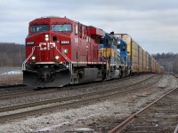 In response to Arnold, here is train 147 cresting the hill at Guelph Jct with quadruple 8 leading ICE 6431 and CEFX 3168. 
