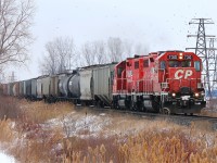 CP T76 the Chatham local heads West back to Windsor with two ex Delaware & Hudson GP38-2's on the lead, though I was expecting one of the Geeps to be an ex Boston and Maine I was still quite satisfied with this pair.