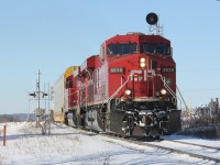 CP 8838 East departs Wolverton to head east on a beautiful winter morning.