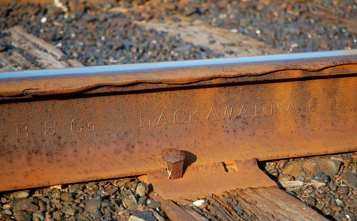 A battle scarred section of 1928 built Lacawanna Steel Co. 105 LB on the former CP/TH&B Waterford Sub