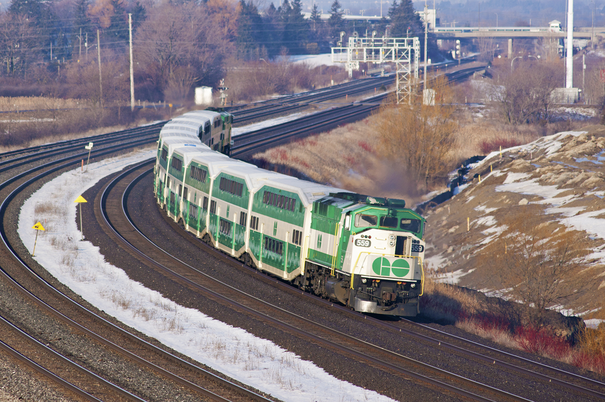 The F59 used to dominate the GO Transit system, but since the introduction of the MP40, these units are becoming harder and harder to come by.