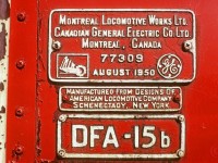 The builders plate from CP 4016 FA-1 at Windsor Ontario. The 4016 was retired in 1977. I wonder whose basement wall this adorns.